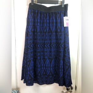 LuLaRoe Blue and Black Circle Skirt - Geometric Print